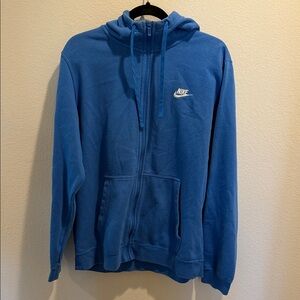 Nike Men's Zip-Up Blue Hoodie